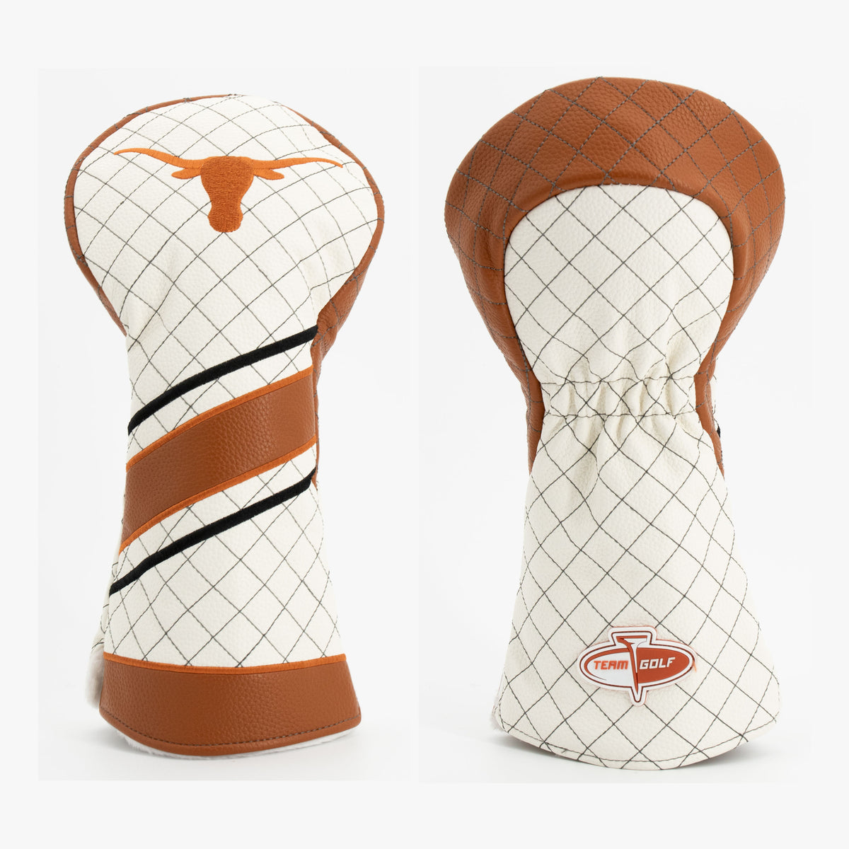 Texas Longhorns Striped Quilted Driver Headcover, front and back views