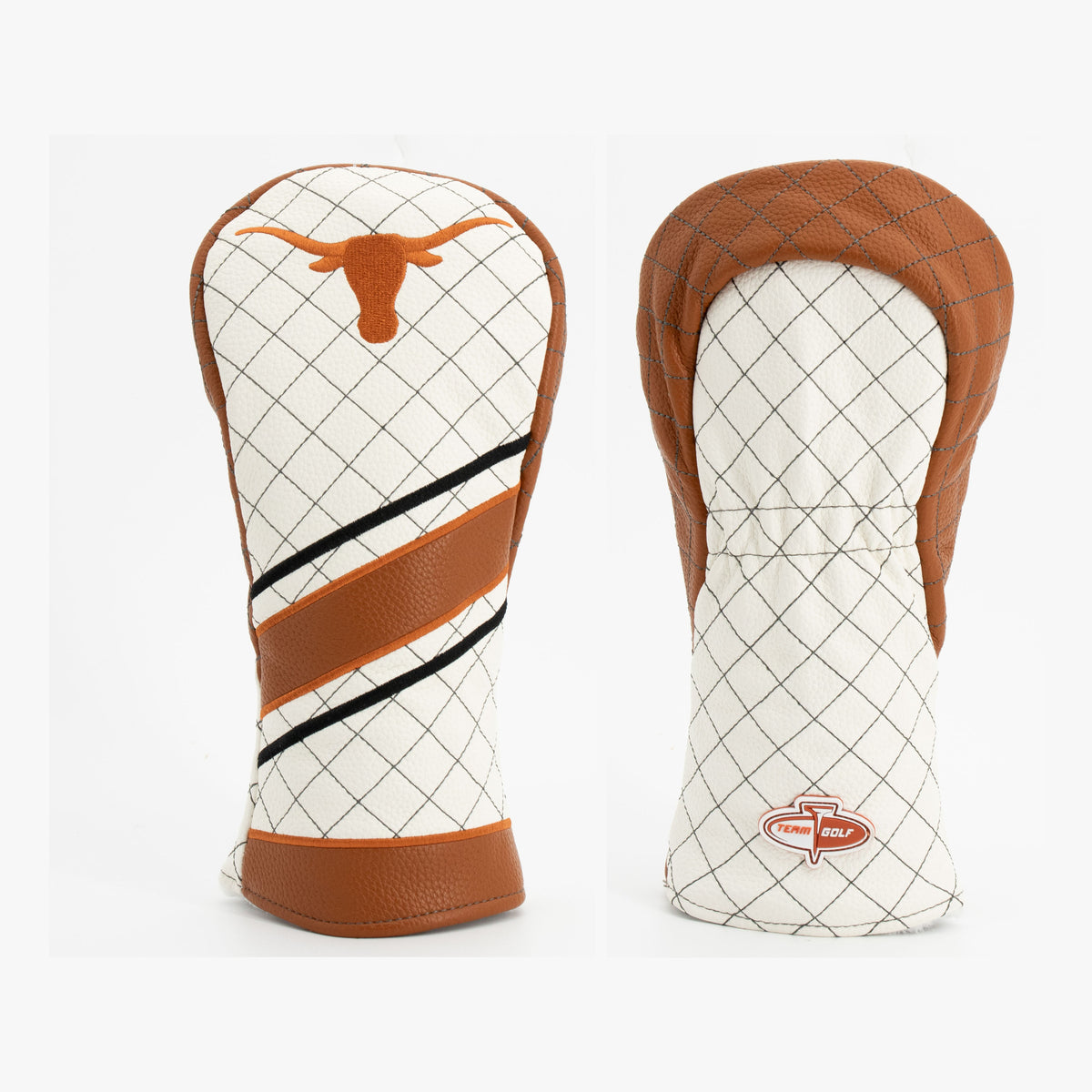 Texas Longhorns Striped Quilted Fairway Headcover, front and back views
