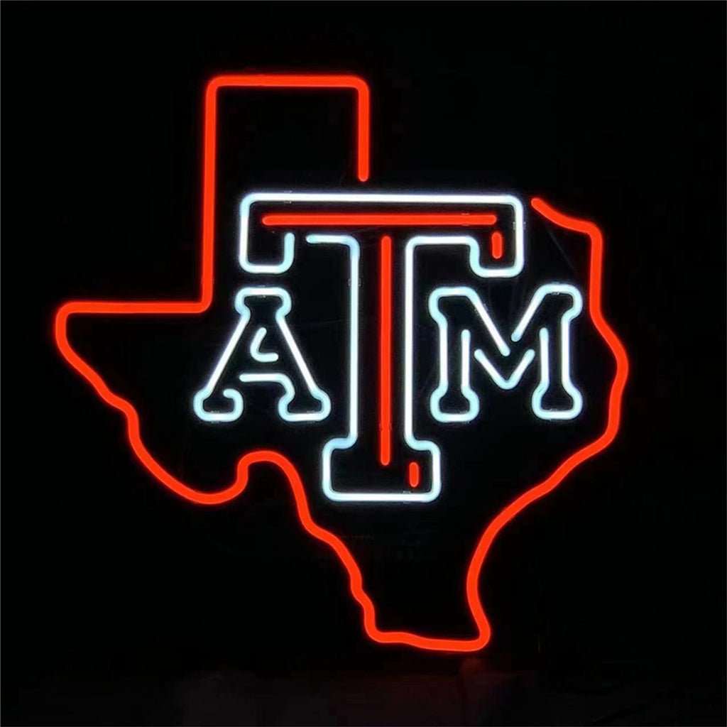 Texas Map with ATM Neon Signs Light - Club Rehab
