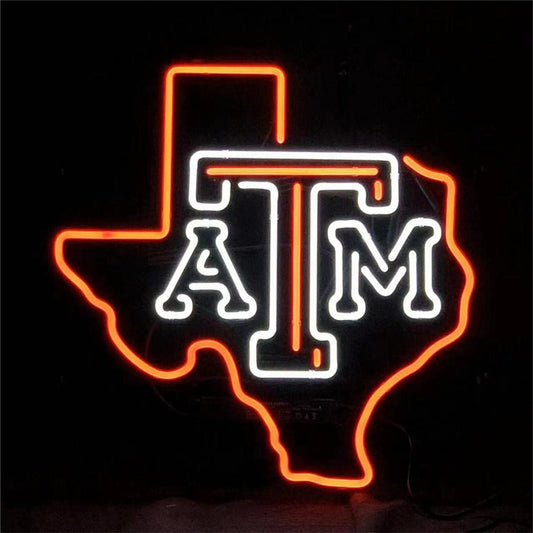 Texas Map with ATM Neon Signs Light - Club Rehab