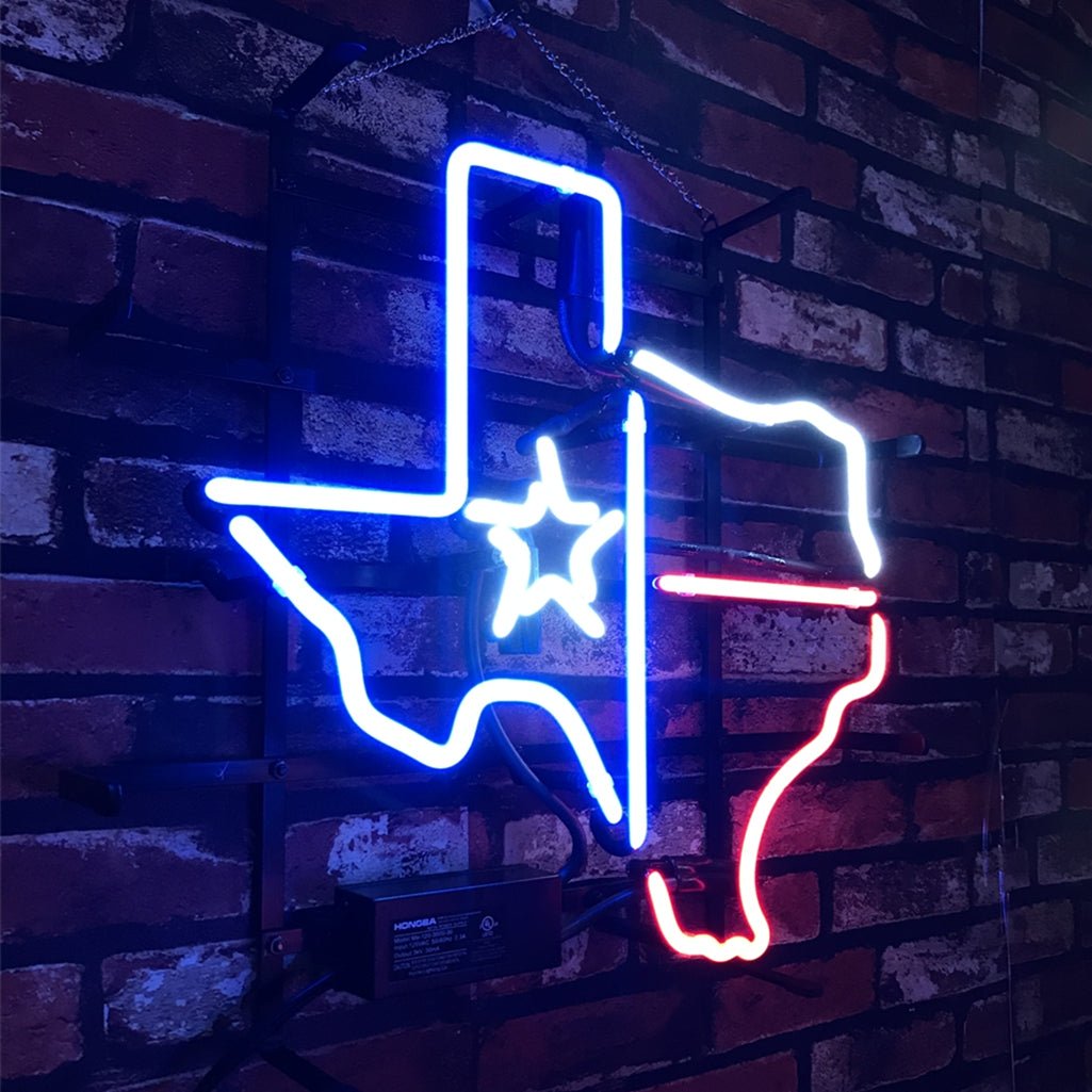 Texas Map with Lone Star Beer Neon Signs Light - Club Rehab