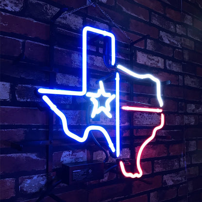 Texas Map with Lone Star Beer Neon Signs Light - Club Rehab