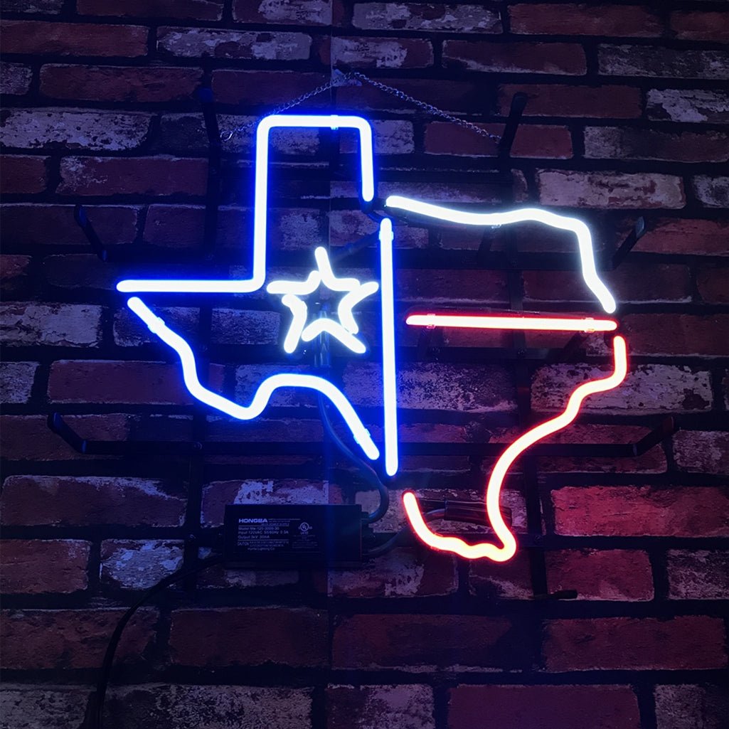 Texas Map with Lone Star Beer Neon Signs Light - Club Rehab