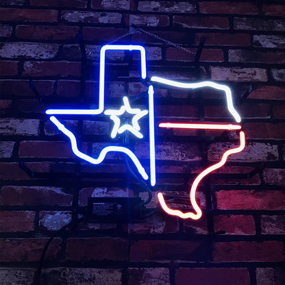 Texas Map with Lone Star Beer Neon Signs Light - Club Rehab