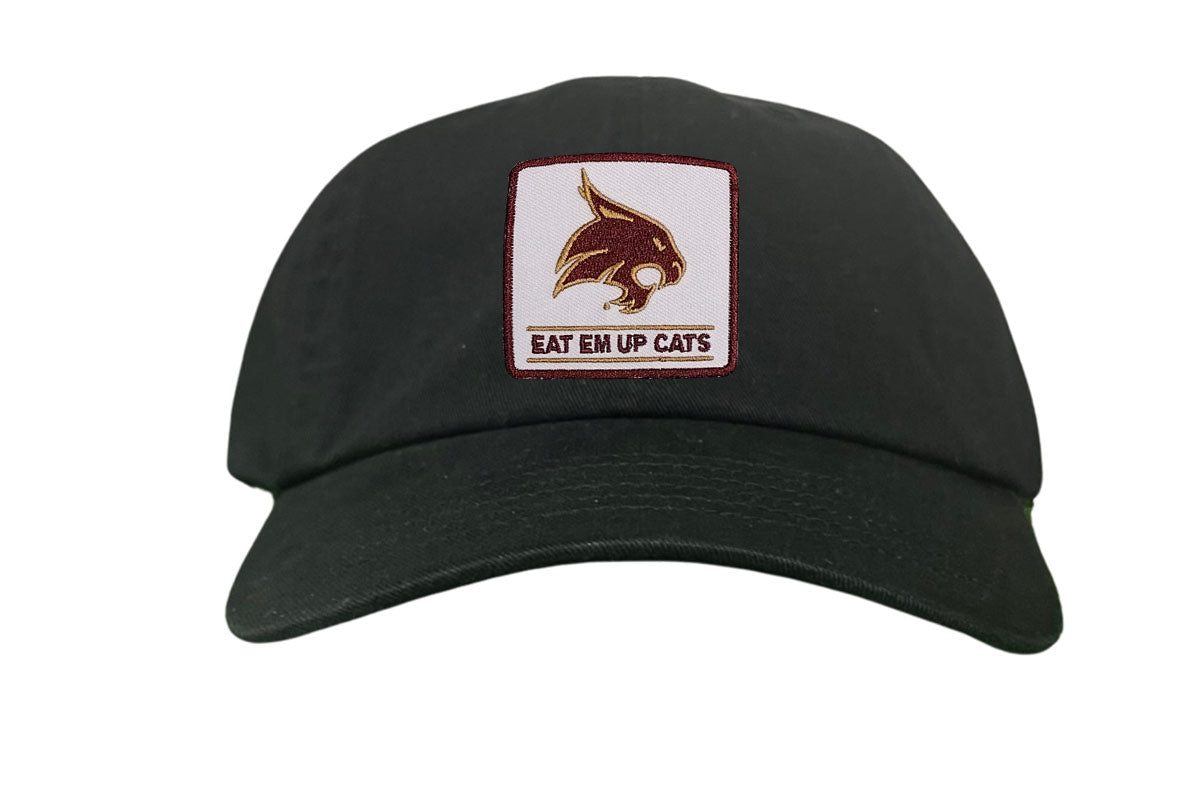 Texas State Square Supercat Eat Em Up Cats / Hats / TXST010 / 093 / - White Curved Bill Mesh Snapback - Club Rehab