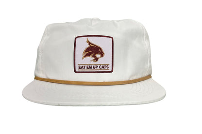 Texas State Square Supercat Eat Em Up Cats / Hats / TXST010 / 093 / - White / Gold Rope Flat - Club Rehab