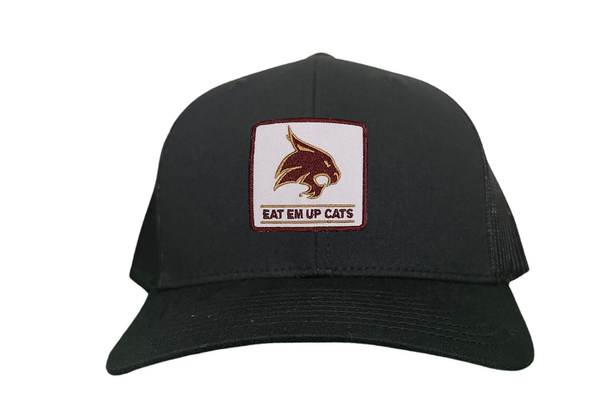 Texas State Square Supercat Eat Em Up Cats / Hats / TXST010 / 093 / - Black Curved Bill - Club Rehab