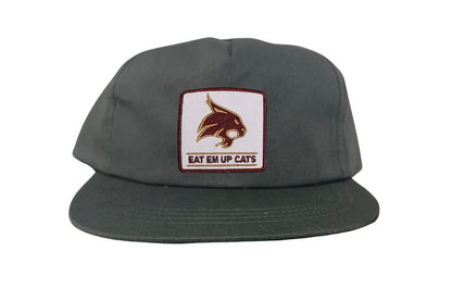 Texas State Square Supercat Eat Em Up Cats / Hats / TXST010 / 093 / - Charcoal Flat Canvas - Club Rehab
