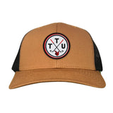 Caramel / Black Curved Mesh Snapback