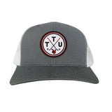 Charcoal / White Curved Mesh Snapback