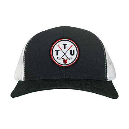 Texas Tech Golf Circle Patch / Hat / 181 / TXTECH014 / MM - Black / White Curved Mesh Snapback - Club Rehab