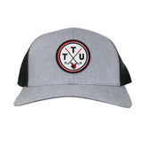 Heather Grey / Black Curved Mesh Snapback