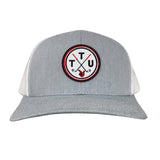 Heather Grey / White Curved Mesh Snapback