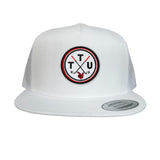 Flat Bill White Mesh Snapback