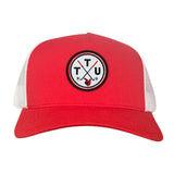 Red / White Curved Mesh Snapback