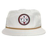 Flat Bill White with Gold Rope Canvas