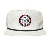 Flat Bill White with Black Rope Canvas