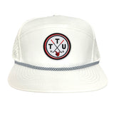 Flat Bill White with Black / White Rope Canvas