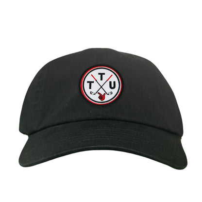Texas Tech Golf Circle Patch / Hat / 181 / TXTECH014 / MM - Flat Bill Black with Black / White Rope Canvas - Club Rehab