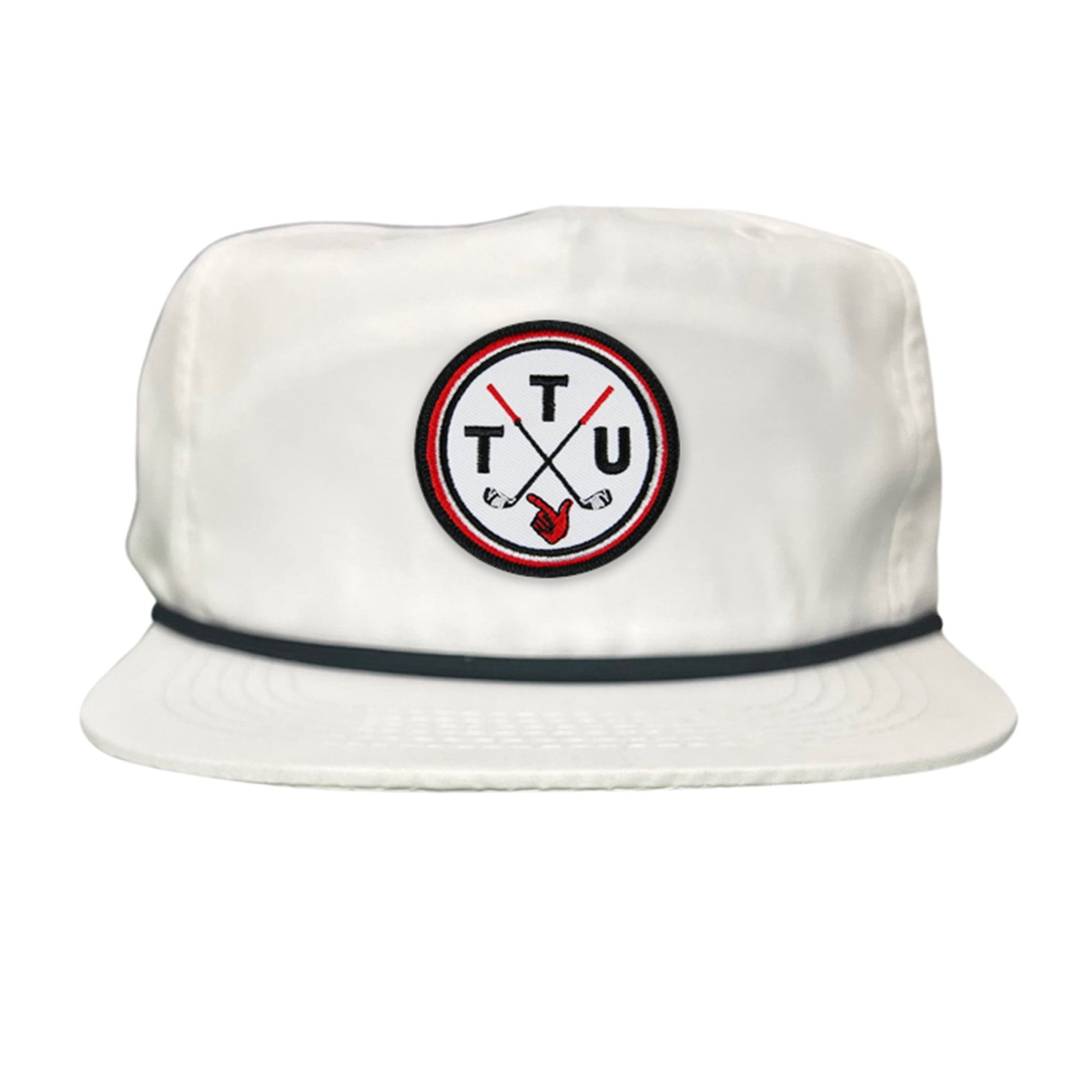 Texas Tech Golf Circle Patch / Hat / 181 / TXTECH014 / MM - Flat Bill Black with Black / White Rope Canvas - Club Rehab