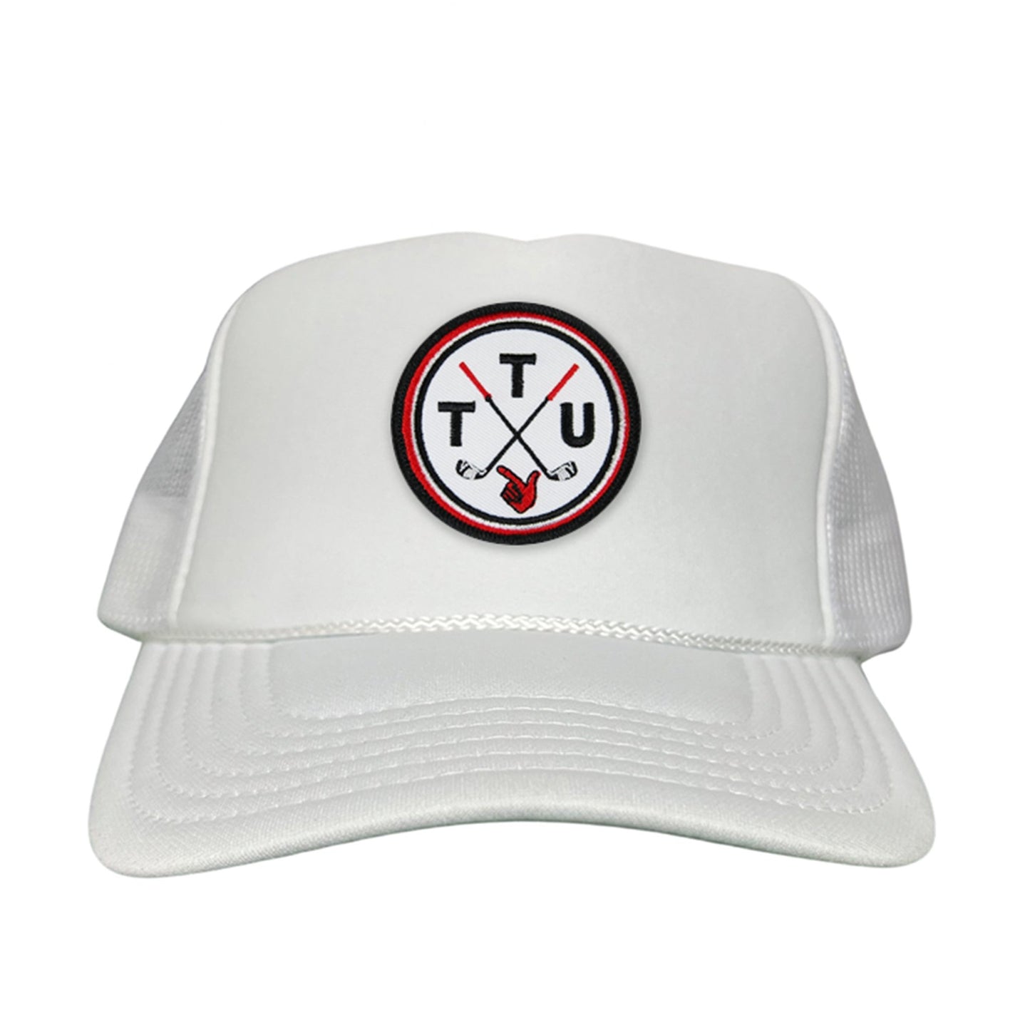 Texas Tech Golf Circle Patch / Hat / 181 / TXTECH014 / MM - Flat Bill Black with Black / White Rope Canvas - Club Rehab