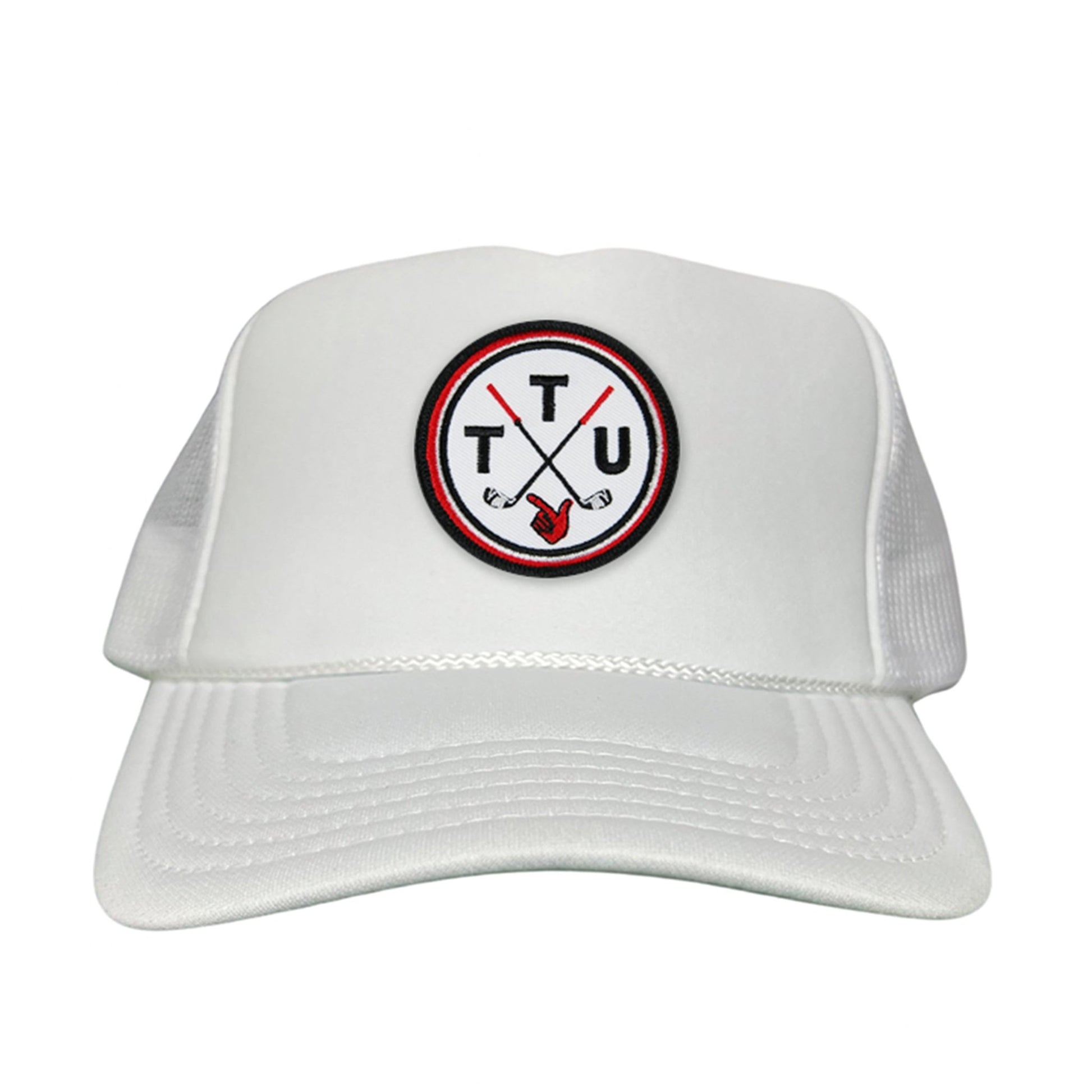 Texas Tech Golf Circle Patch / Hat / 181 / TXTECH014 / MM - Flat Bill Black with Black / White Rope Canvas - Club Rehab