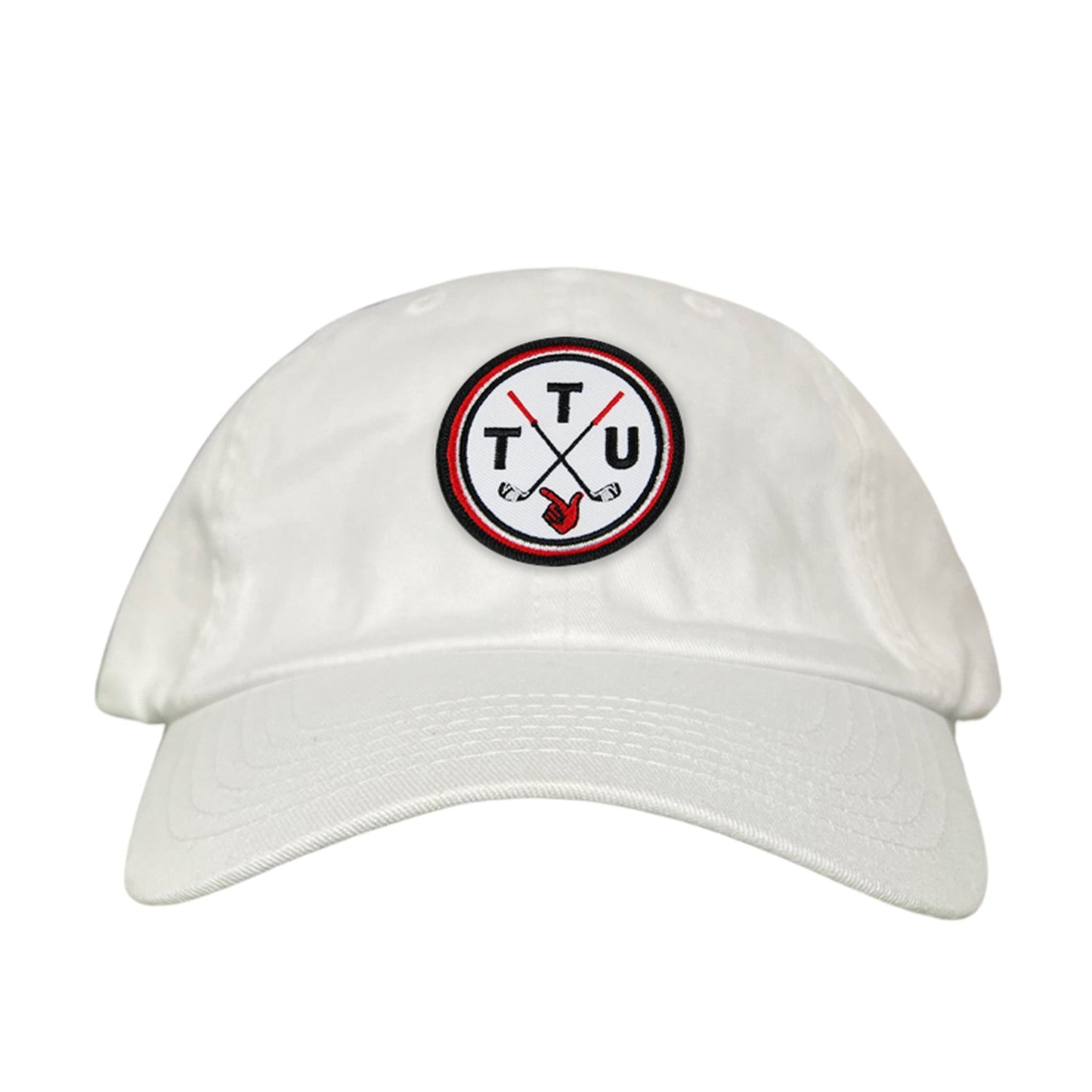 Texas Tech Golf Circle Patch / Hat / 181 / TXTECH014 / MM - Flat Bill Black with Black / White Rope Canvas - Club Rehab