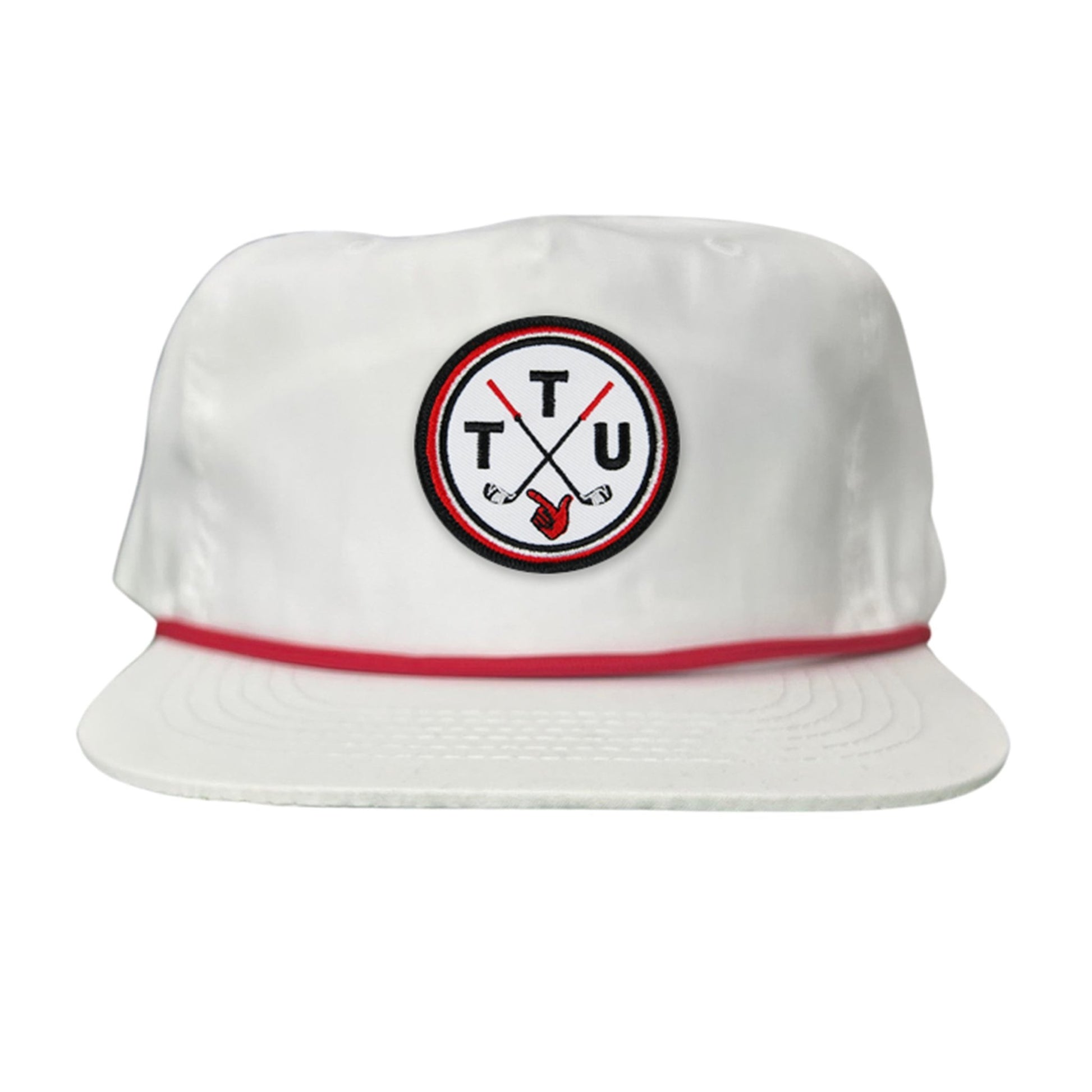 Texas Tech Golf Circle Patch / Hat / 181 / TXTECH014 / MM - Flat Bill Black with Black / White Rope Canvas - Club Rehab