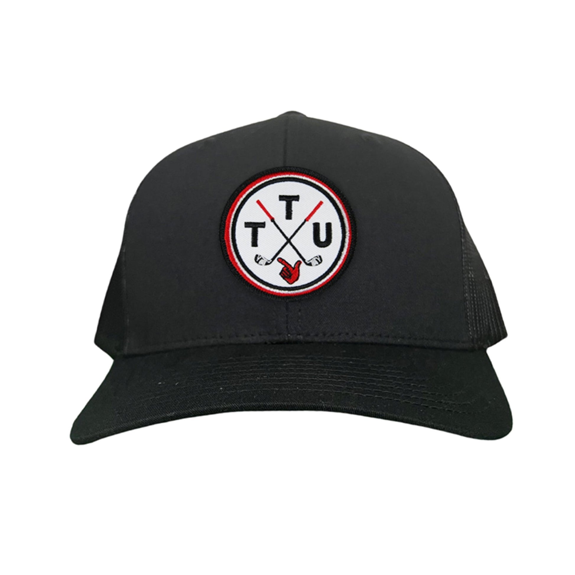 Texas Tech Golf Circle Patch / Hat / 181 / TXTECH014 / MM - Flat Bill Black with Black / White Rope Canvas - Club Rehab