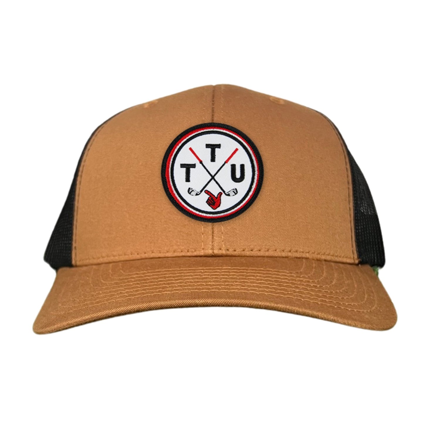 Texas Tech Golf Circle Patch / Hat / 181 / TXTECH014 / MM - Flat Bill Black with Black / White Rope Canvas - Club Rehab