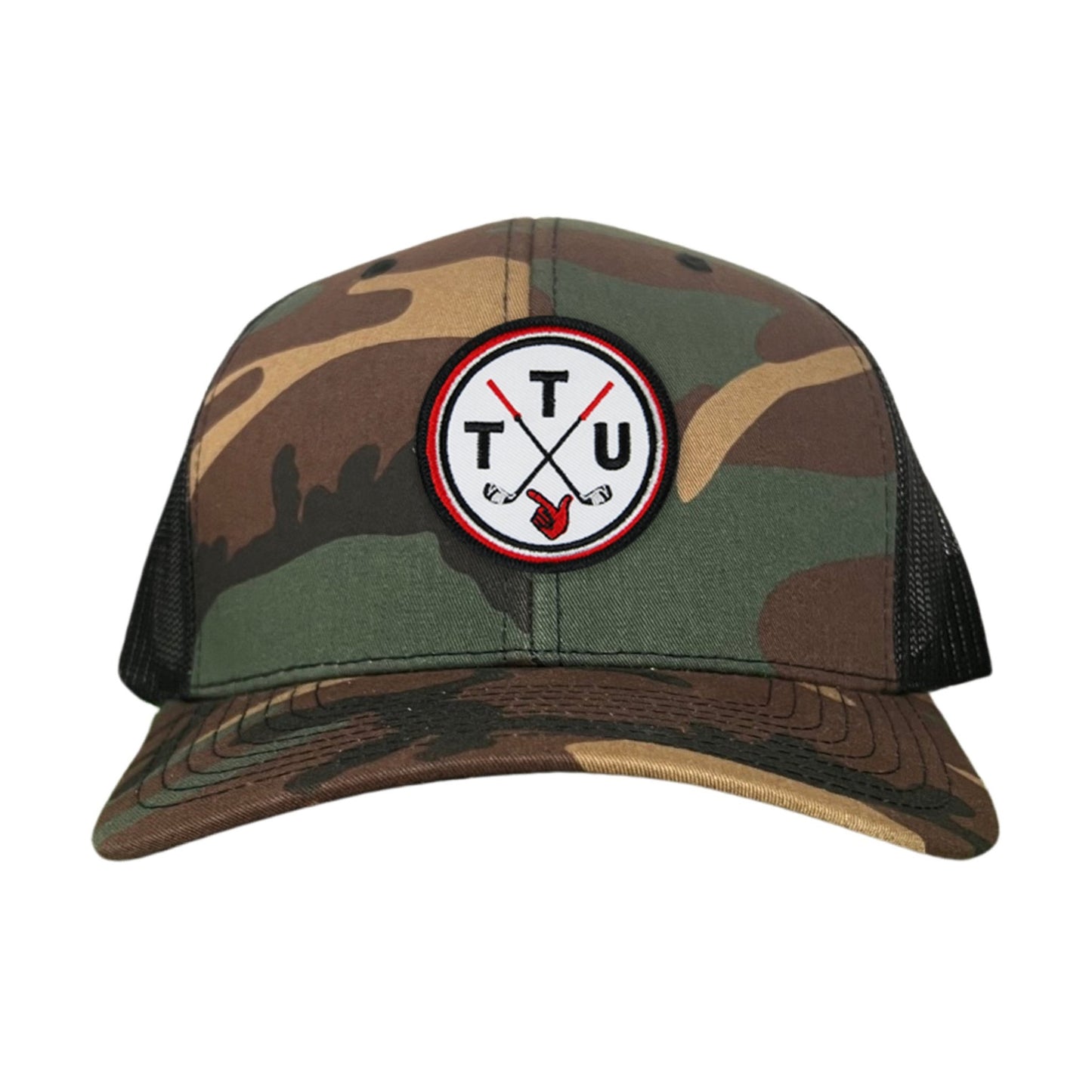 Texas Tech Golf Circle Patch / Hat / 181 / TXTECH014 / MM - Flat Bill Black with Black / White Rope Canvas - Club Rehab