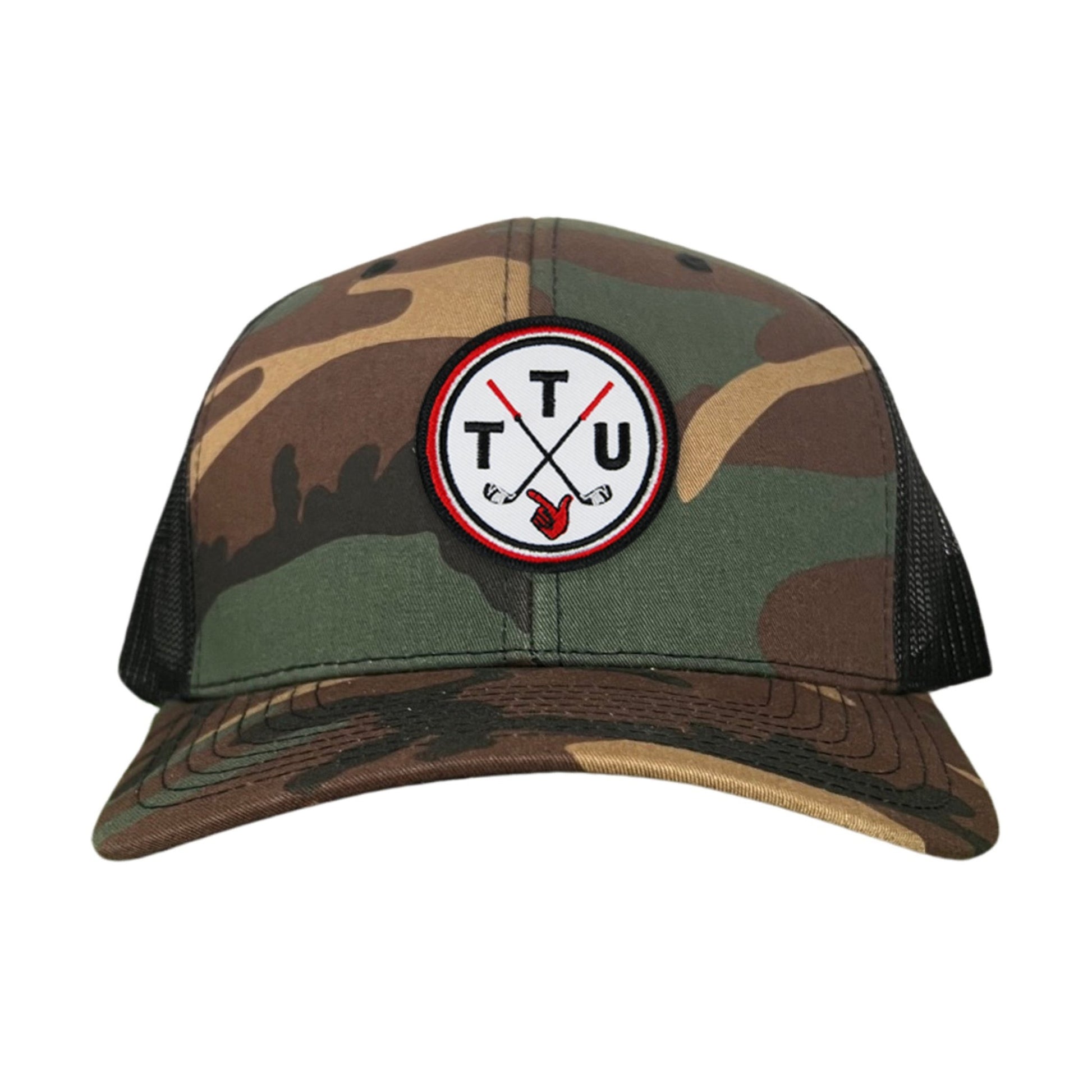 Texas Tech Golf Circle Patch / Hat / 181 / TXTECH014 / MM - Flat Bill Black with Black / White Rope Canvas - Club Rehab