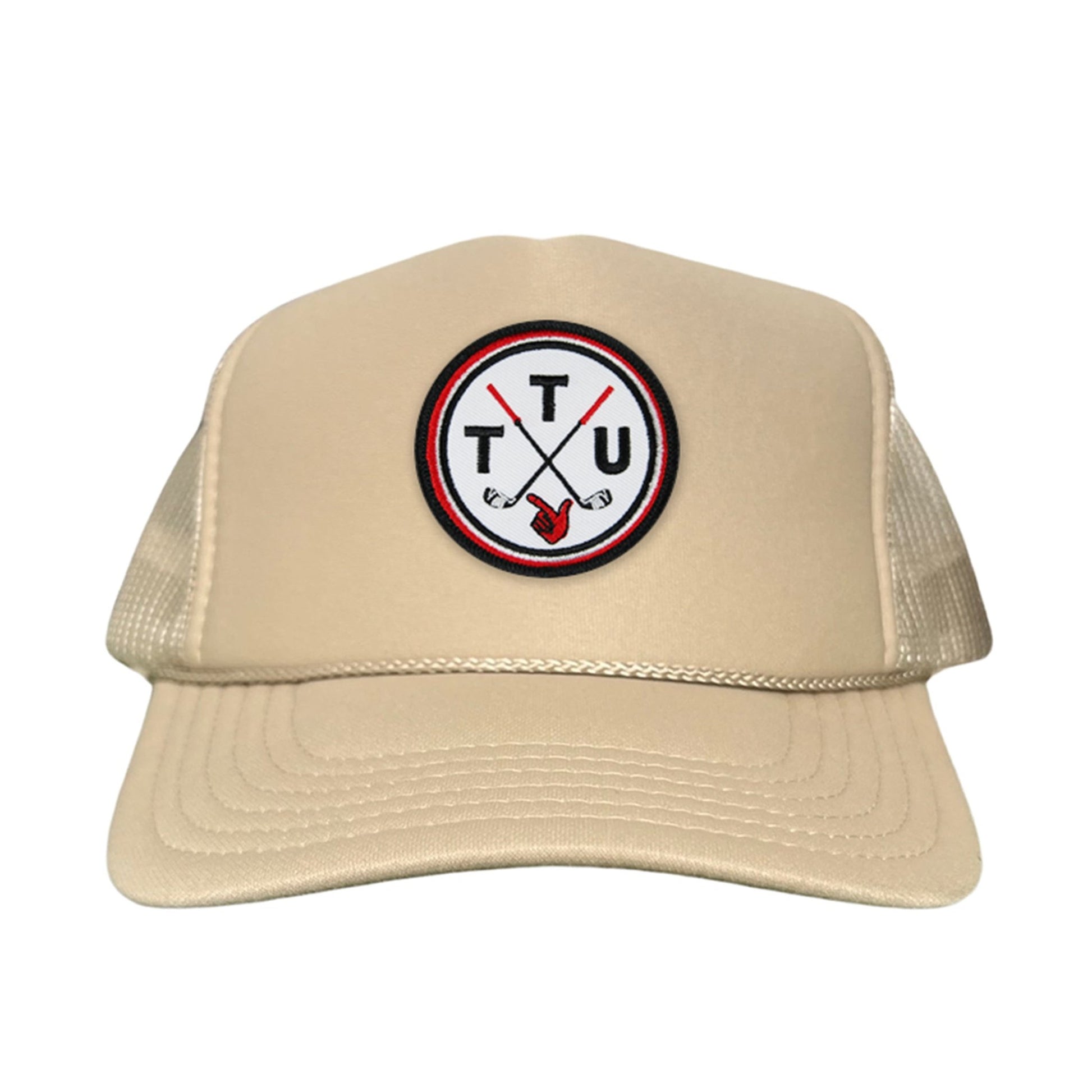 Texas Tech Golf Circle Patch / Hat / 181 / TXTECH014 / MM - Flat Bill Black with Black / White Rope Canvas - Club Rehab