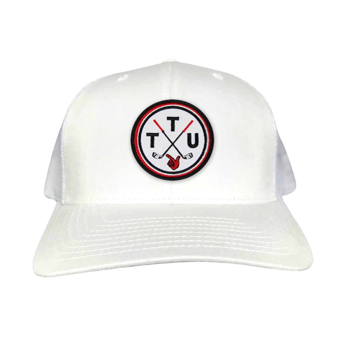 Texas Tech Golf Circle Patch / Hat / 181 / TXTECH014 / MM - Flat Bill Black with Black / White Rope Canvas - Club Rehab