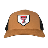 Caramel / Black Curved Mesh Snapback