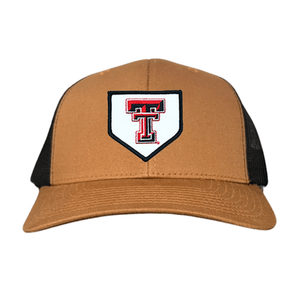 Texas Tech Home Plate / Hats / 256 / TXTECH046 / MM - Caramel / Black Curved Mesh Snapback - Club Rehab