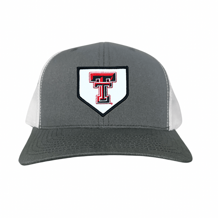 Texas Tech Home Plate / Hats / 256 / TXTECH046 / MM - Charcoal / White Curved Mesh Snapback - Club Rehab