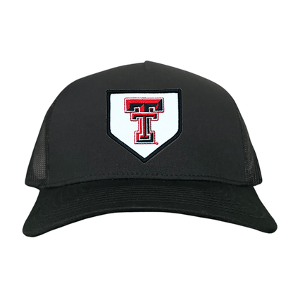 Texas Tech Home Plate / Hats / 256 / TXTECH046 / MM - Black / White Curved Mesh Snapback - Club Rehab