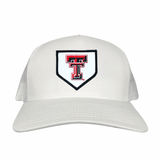 White Curved Mesh Snapback