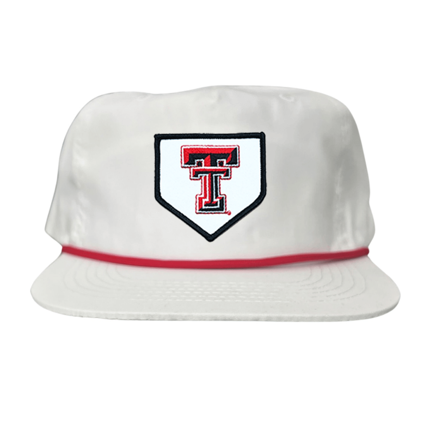 Texas Tech Home Plate / Hats / 256 / TXTECH046 / MM - Flat Bill White with Red Rope Canvas - Club Rehab