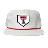 Flat Bill White with Red Rope Canvas
