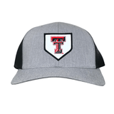 Heather Grey / Black Curved Mesh Snapback