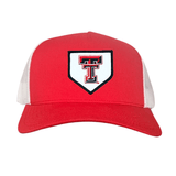 Red / White Curved Mesh Snapback