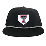 Flat Bill Black with Black / White Rope Canvas