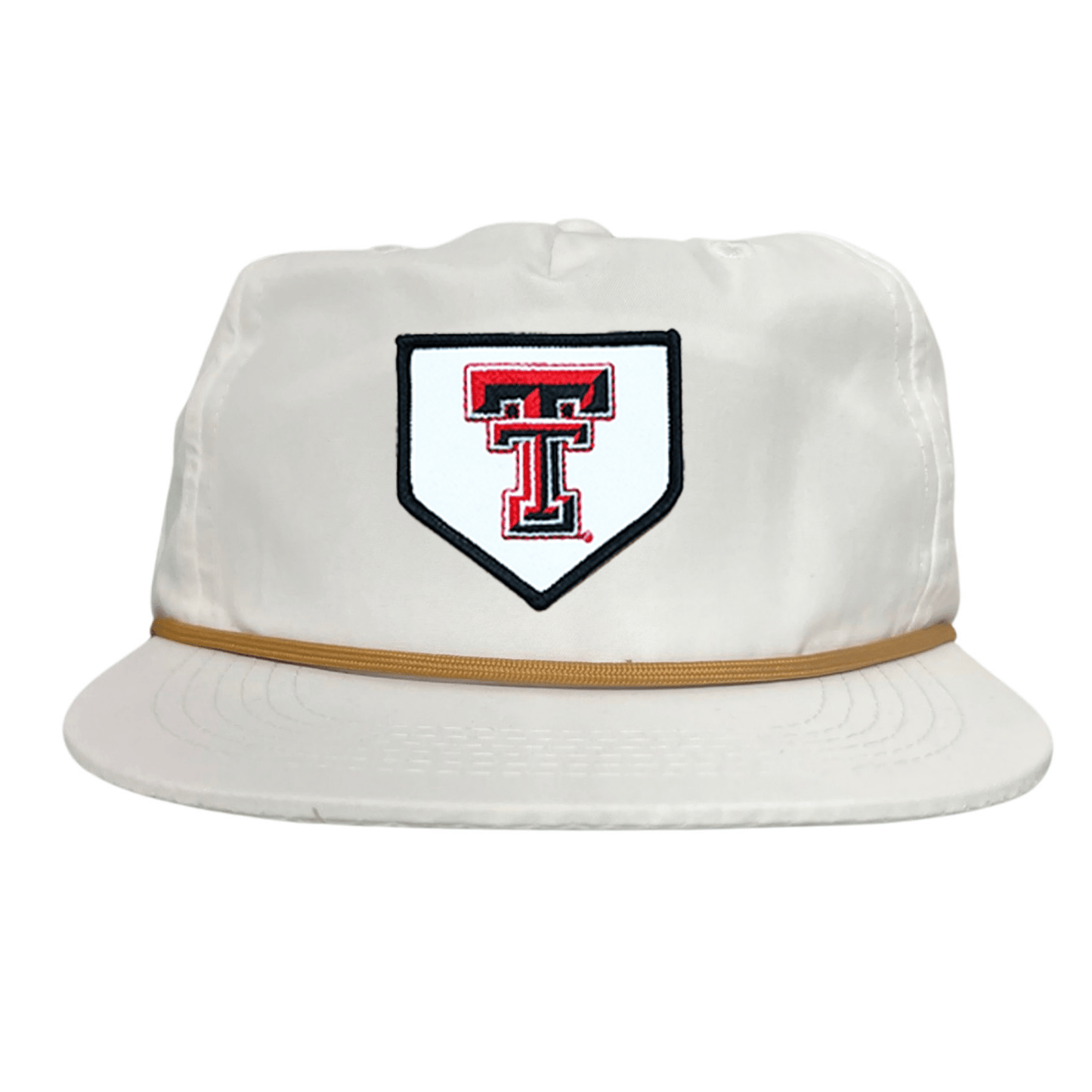 Texas Tech Home Plate / Hats / 256 / TXTECH046 / MM - Flat Bill White with Gold Rope Canvas - Club Rehab