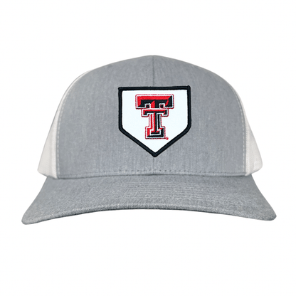 Texas Tech Home Plate / Hats / 256 / TXTECH046 / MM - Heather Grey / White Curved Mesh Snapback - Club Rehab