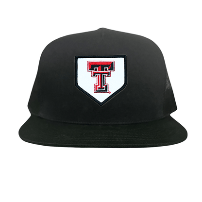 Texas Tech Home Plate / Hats / 256 / TXTECH046 / MM - Flat Bill Black Mesh Snapback - Club Rehab