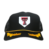 Black / Gold Foam Curved Mesh Snapback