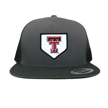 Texas Tech Home Plate / Hats / 256 / TXTECH046 / MM - Charcoal Flat Bill Mesh Snapback - Club Rehab