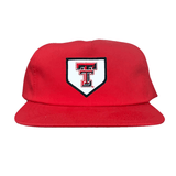 Red Flat Bill Canvas Snapback